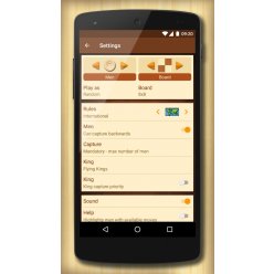 New draughts settings on smartphone